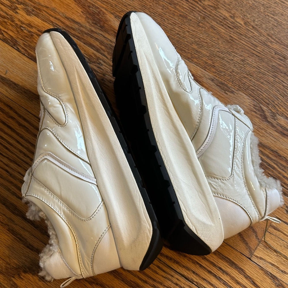 Voile Blanche White Shearling-Lined Sneakers